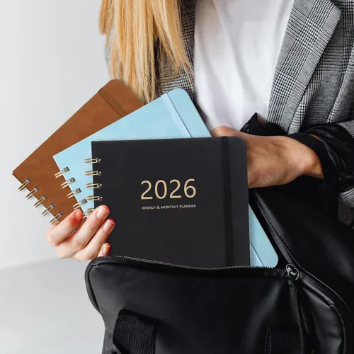 Miniatura 6 de Agenda 2026 – Agenda semanal y mensual 2026, enero 2026 a diciembre 2026, 6.4 x 8.5 pulgadas, agenda diaria con pestañas mensuales, cierre elástico