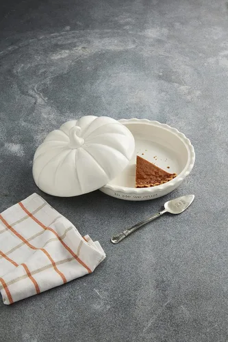 Miniatura 2 de Mud Pie Circa - Juego de platos para pastel de calabaza, blanco, 5.5 x 10.5 pulgadas de diámetro