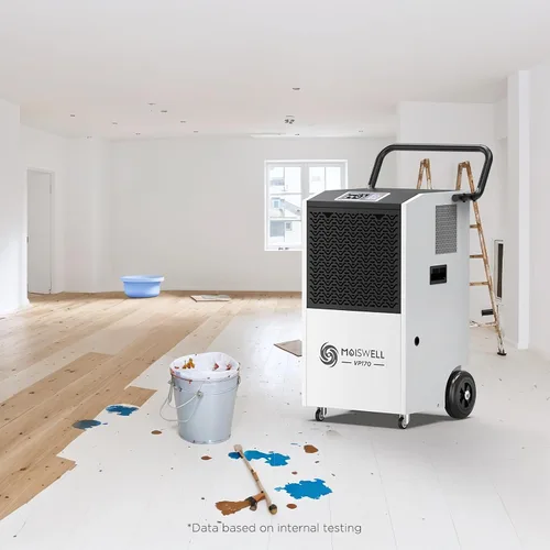 Miniatura 8 de Deshumidificador comercial de 170 pintas con bomba, cobertura de 7,500 pies cuadrados, portátil con ruedas para restauración de daños por agua