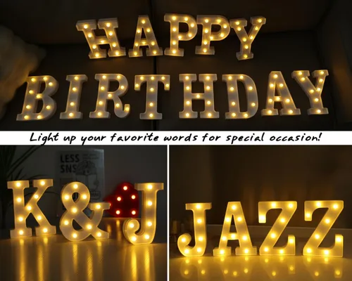 Miniatura 7 de Letras iluminadas, letras con luces LED de 26 letras del alfabeto, letra decorativa iluminada, letras de marquesina LED que funcionan