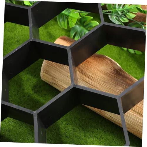 Miniatura 2 de Cabilock Molde de piedra para pavimentar, molde de plástico con forma geométrica hexagonal para suelo de cemento, molde reutilizable para escalones