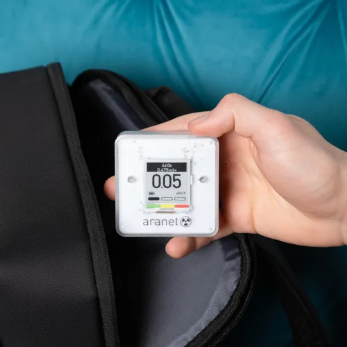 Miniatura 7 de SAF Aranet - Detector de radiación, dosímetro, portátil, mide la tasa de dosis y la dosis total de radiación ionizante, pantalla de tinta