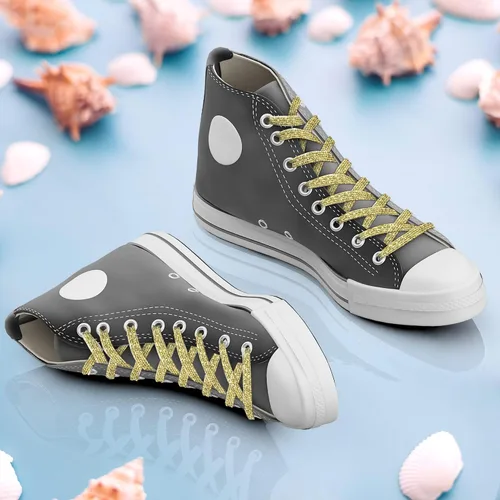 Miniatura 9 de MOTZU 2 pares de cordones planos con purpurina de 45 pulgadas para zapatillas de lona atléticas, cordones brillantes para zapatos de niños