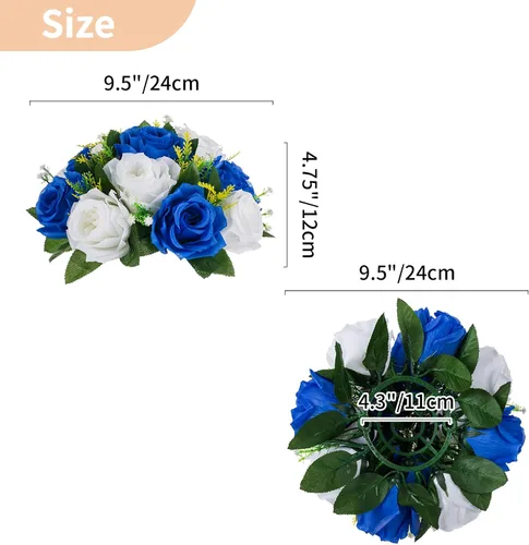 Miniatura 63 de NUPTIO Centros de mesa de flores para mesas de boda: arreglo de bolas de flores artificiales rosa y blanco para bodas, fiestas, 2 piezas de rosas