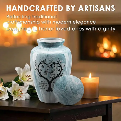 Miniatura 6 de Urna hecha a mano para cenizas humanas, grandes urnas decorativas de cremación, urna funeraria conmemorativa para hombres y mujeres adultos