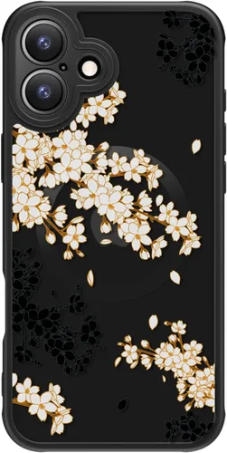 Miniatura 8 de FUNMIKO Funda para iPhone 16 Plus, carga inalámbrica y protección de grado militar, diseño floral moderno para mujeres y niñas, funda antideslizante