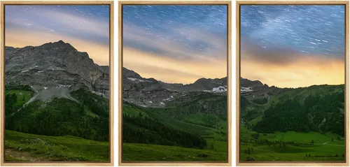 Miniatura 86 de wall26 Lienzo enmarcado para pared, juego de arte de noche estrellada sobre montañas, cielo nocturno tranquilo, naturaleza, desierto, fotografía