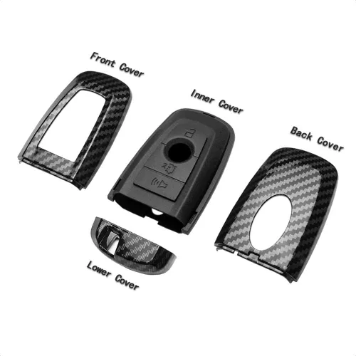 Miniatura 5 de Funda para llave inteligente compatible con Ford Edge Expedition Explorer Fusion para Mustang Cobra, mando a distancia sin llave de 4 botones