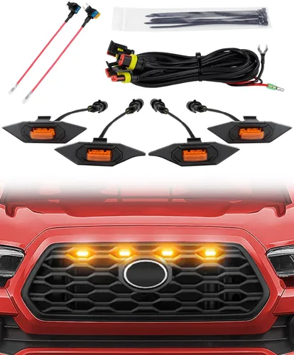 Miniatura 13 de Seven Sparta 4 luces LED para parrilla con adaptador de fusible compatibles con parrilla delantera Toyota Tacoma TRD Pro OEM 2016-2023