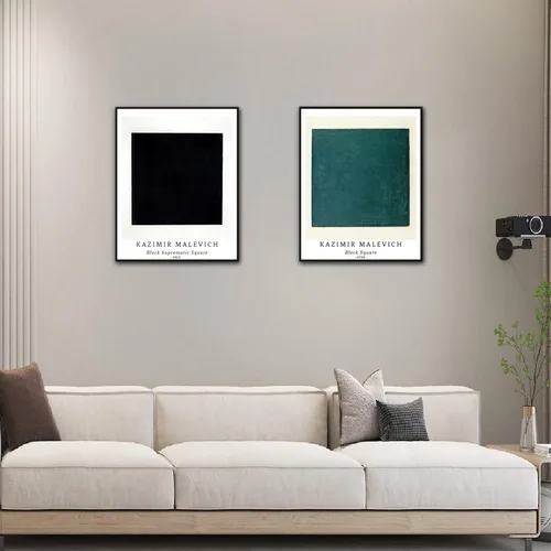 Miniatura 4 de Berkin Arts Juego de 4 impresiones artísticas sin marco, arte giclée de 8 x 10 pulgadas, arte geométrico abstracto, decoración de baño, cuadrado