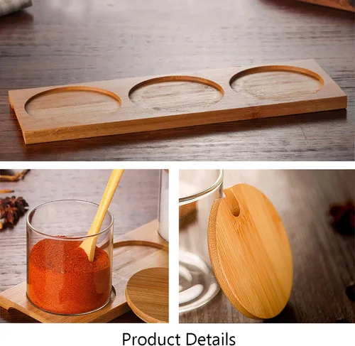 Miniatura 6 de FANTESTICRYAN Juego de 3 recipientes elegantes y simples para condimentos, caja de recipiente de vidrio decorativo para almacenar condimentos