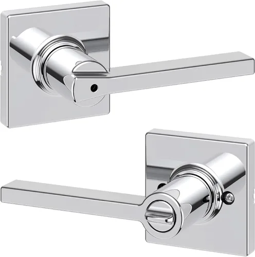 Miniatura 18 de Kwikset Casey - Manija de puerta de paso interior, palanca para puertas de armario y pasillo, manija reversible sin bloqueo, negro mate