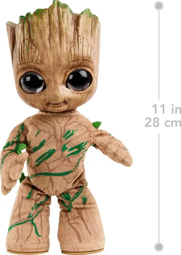 Miniatura 5 de Mattel Marvel - Figura de peluche de Groovin' Groot bailando y parlante de la serie Disney+ I Am Groot, juguete suave para niños, fanáticos
