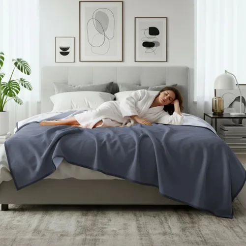 Miniatura 6 de Tisancy Manta impermeable para cama, sofá, 40 x 60 pulgadas, reversible y lavable, tapete impermeable de vellón y franela, resistente al agua