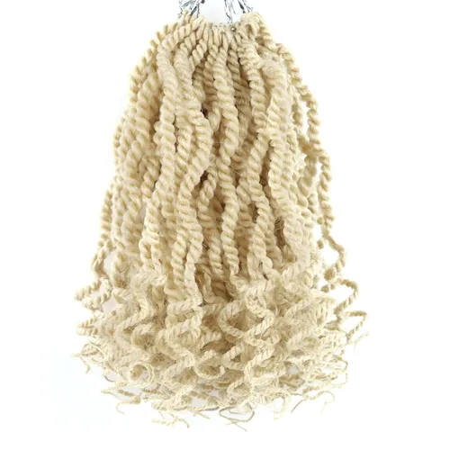 Miniatura 56 de Cabello rubio de ganchillo para mujeres negras, trenzas senegalesas onduladas de ganchillo de 12 pulgadas, trenzas kinky de ganchillo cortas 27613