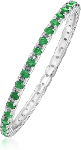Miniatura 3 de Ross-Simons Anillo de eternidad esmeralda de 0,33 qt t en oro blanco de 14 kt