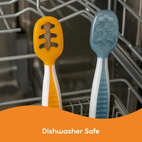 Miniatura 4 de NumNum Juego de cucharas para bebé, utensilios pre-cuchara GOOtensils para bebés de 6+ meses, primeras cucharas de autoalimentación para destete 18