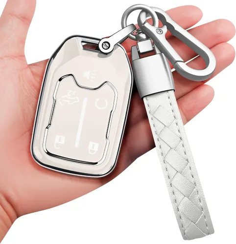 Miniatura 13 de para Chevrolet Funda para Llavero con Llavero Suave Protección Completa Funda para Llave Compatible con GMC Suburban Tahoe Silverado Terrain Yukon