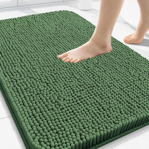 Miniatura 165 de Arotive Alfombras de baño de felpilla extrasuaves y absorbentes, de 24 x 16 pulgadas, lavables a máquina, parte trasera de goma antideslizante