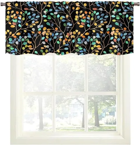 Miniatura 29 de Cortinas de cocina de estilo granja occidental con bolsillo para cortinero, pequeñas y cortas, estilo café rústico, cabaña, puerta de granero