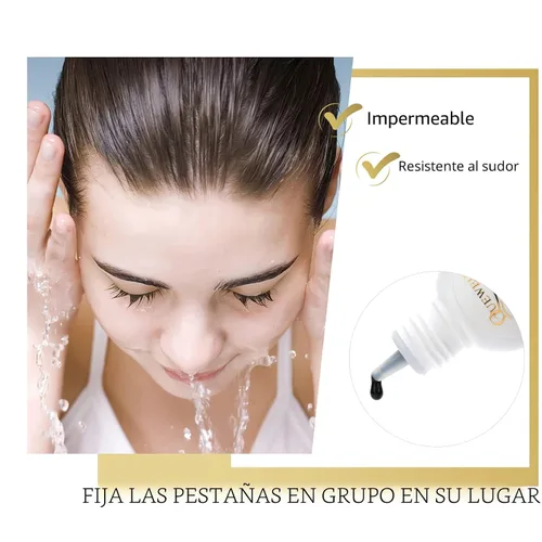 Miniatura 5 de QUEWEL Pegamento de pestañas en racimo 6ml, pegamento para pestañas en racimo negro, pegamento de pestañas de larga duración para extensiones