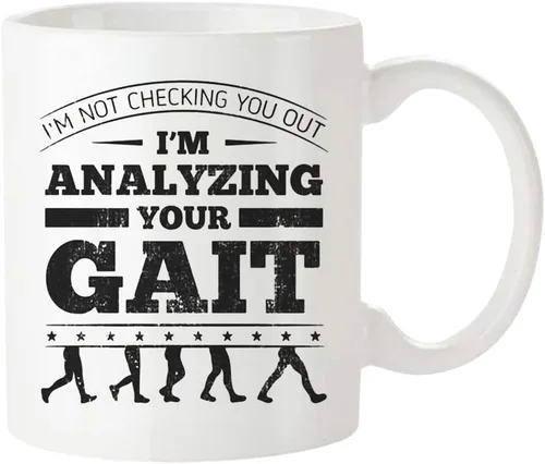 Miniatura 2 de Fonhark - Taza de café con texto en inglés "I'm Not Checking You Out I'm Analyzing Your Gait, taza de café de fisioterapia para fisioterapeuta