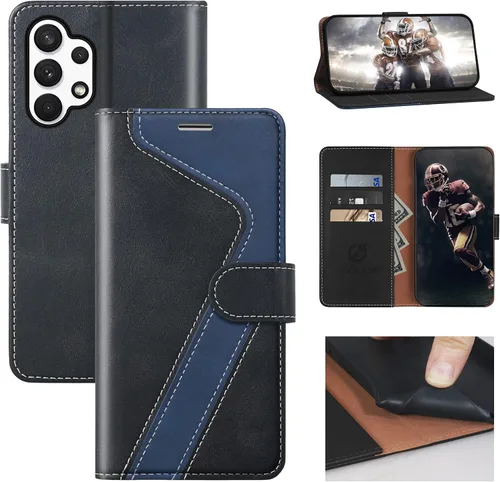 Funda tipo cartera para Samsung Galaxy A32, funda de cuero con tapa [bloqueo RFID] tarjetero con soporte magnético de TPU a prueba de golpes, color