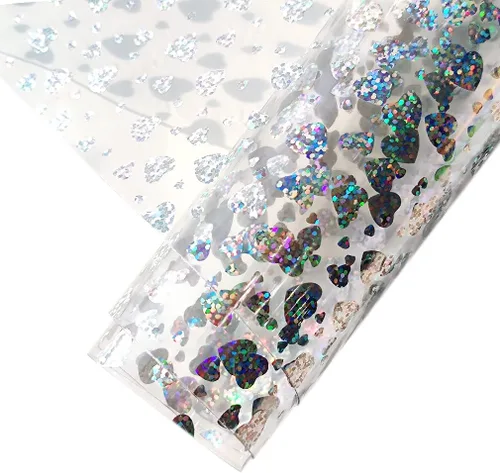 Miniatura 13 de HYANG Hojas de vinilo de cuero sintético transparentes transparentes de bola PVC súper claras holográficas 1 rollo 12" x 53" (30cm x 135cm)