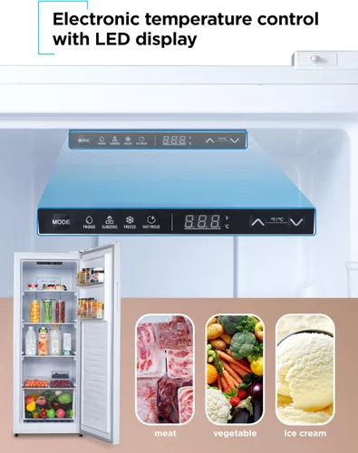 Miniatura 3 de BLACK+DECKER BUC1100XW - Refrigerador congelador convertible de 11 pies cúbicos, congelador vertical con estantes de vidrio, puerta reversible