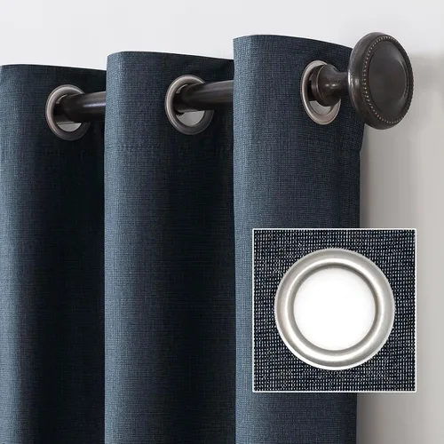 Miniatura 3 de Sun Zero Columbia - Paquete de 2 paneles de cortinas térmicas con ojales, 100 % opacas, ahorro de energía, 50 x 63 pulgadas, azul marino