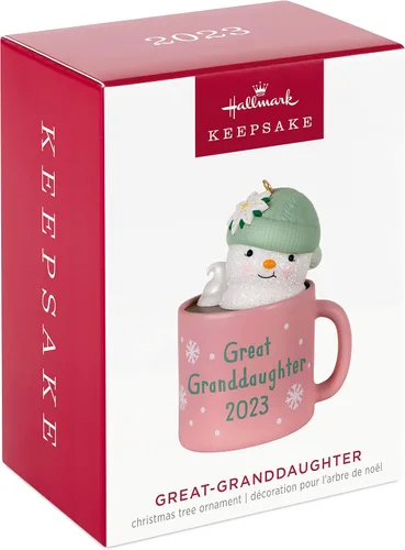 Miniatura 3 de Hallmark Keepsake Adorno de Navidad 2023, taza de cacao caliente para bisnieta, regalos familiares