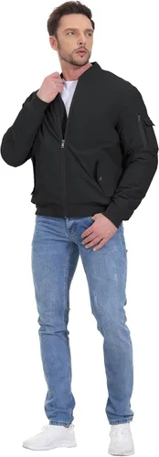 Miniatura 5 de BASUDAM Chaqueta bomber acolchada impermeable con múltiples bolsillos para hombre, abrigo de invierno alternativo