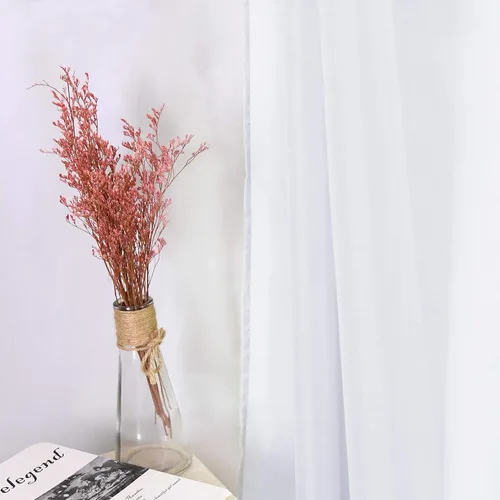 Miniatura 3 de HUTO Cenefas de cortina de gasa transparente blanca para habitación de niñas, bufandas de gasa suave para boda, fiesta, toldo, cama, 216 extra largas