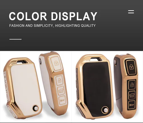 Miniatura 3 de ontto Funda para llavero de 4 botones para Kia, compatible con llave remota plegable, suave y duradera, funda de llave de TPU para Kia Seltos Forte