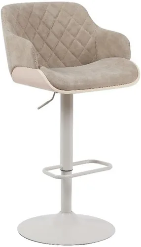 Miniatura 11 de Armen Living Toby Taburete giratorio de piel sintética, ajustable, gris y negro
