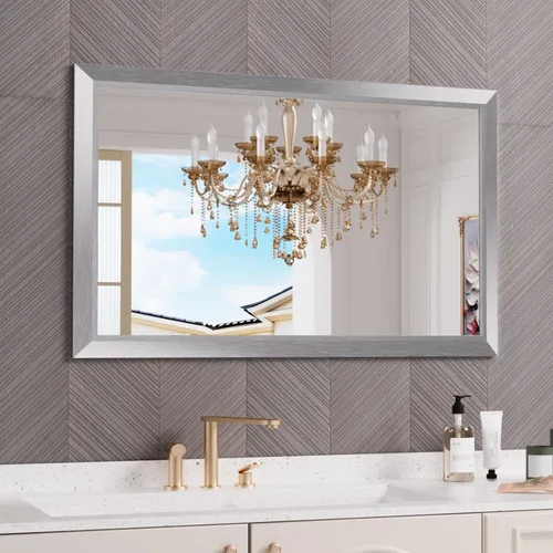 Miniatura 108 de Amorho Espejo de Baño Negro, Espejos de Pared de 24x30 Pulgadas con Marco de Metal Grueso para Sobre el Fregadero, Dormitorio, Sala de Estar