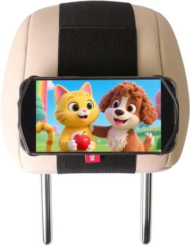 Miniatura 10 de Soporte de silicona para teléfono de automóvil, soporte ajustable para reposacabezas de teléfono compatible con iPhone 17, 16, 15, 14 Pro Max