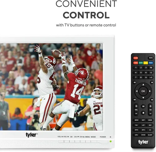 Miniatura 8 de Tyler Monitor LCD portátil de TV de 13.3 pulgadas, funciona con batería de litio recargable de 1080P, 3 antenas, HDMI, SD, USB, RCA, radio FM