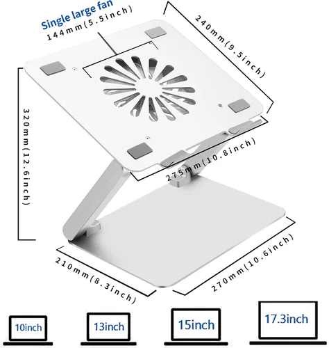 Miniatura 2 de SOUNDANCE Almohadilla de refrigeración para laptop con ventilador de bajo ruido y concentradores USB 3.0, enfriador ventilado para laptop que evita