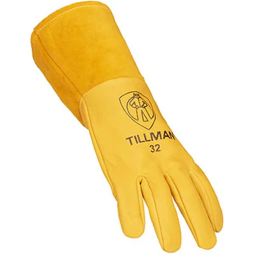 Miniatura 2 de John Tillman and Co - Guantes de soldador MIG sin forro de piel de cerdo de grano superior de 14 pulgadas, medianos de 14 pulgadas, con puño de 4