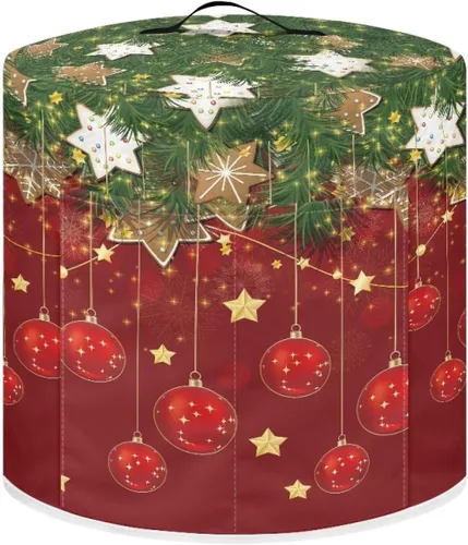 Miniatura 10 de Gomyblomy Funda para freidora de aire para árbol de Navidad, protector lavable para olla de arroz con asa y bolsillo, elegante y duradera, cubierta