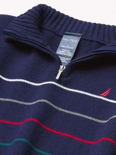 Miniatura 2 de Nautica Conjunto de 2 piezas de suéter y pantalones con cremallera corta para niño