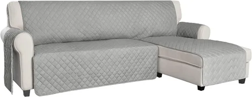 Miniatura 10 de ISSUNTEX - Fundas de sofá seccional para perros, funda reversible en forma de L para sofá, protector de chaise lounge resistente al agua