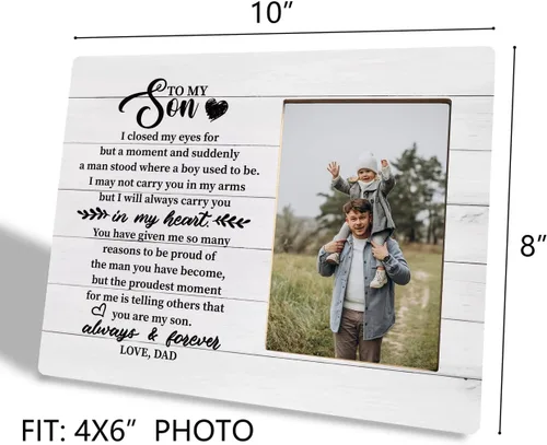 Miniatura 3 de Placa de Regalo con Foto para Hijo, El Momento Más Orgulloso para Mí es Decirle a Otros que Eres Mi Hijo, Placa de Regalo con Foto en Marco