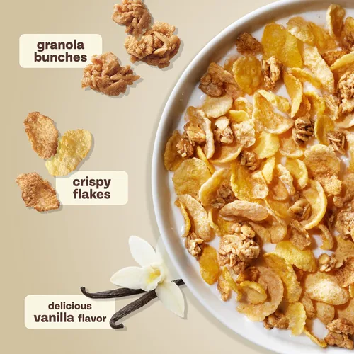 Miniatura 8 de Honey Bunches of Oats Cereal de vainilla, cereales para el desayuno con avena crujiente y racimos de granola, caja de 12 onzas