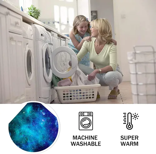 Miniatura 6 de Manta de galaxia espacial, suave y cálida manta de felpa de forro polar de 50 x 40 pulgadas, manta de franela suave y acogedora para cama, sofá