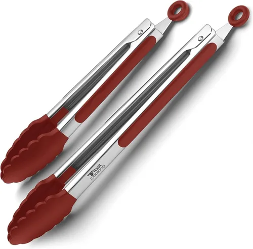 Miniatura 8 de Pinzas de cocina Tribal Cooking con puntas de silicona - Pinzas de acero inoxidable para cocinar - Pinzas de 9" y 12" con agarre antideslizante