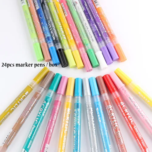 Miniatura 2 de Set de 24 colores de lápiz de esmalte de uñas, pinceles de arte de uñas para pintar, esmalte gel de líneas negras y blancas, pincel de punta Juego