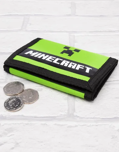 Miniatura 3 de Minecraft Billeteras Juego Negro O Verde Creeper Monedero Monedero Talla única, Verde