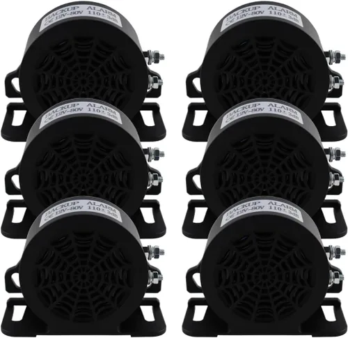 Miniatura 8 de MIRKOO Alarma de respaldo de 110 dB 12 V-80 V CC, impermeable, industrial, resistente, alarma de advertencia inversa con tono de pitido súper fuerte